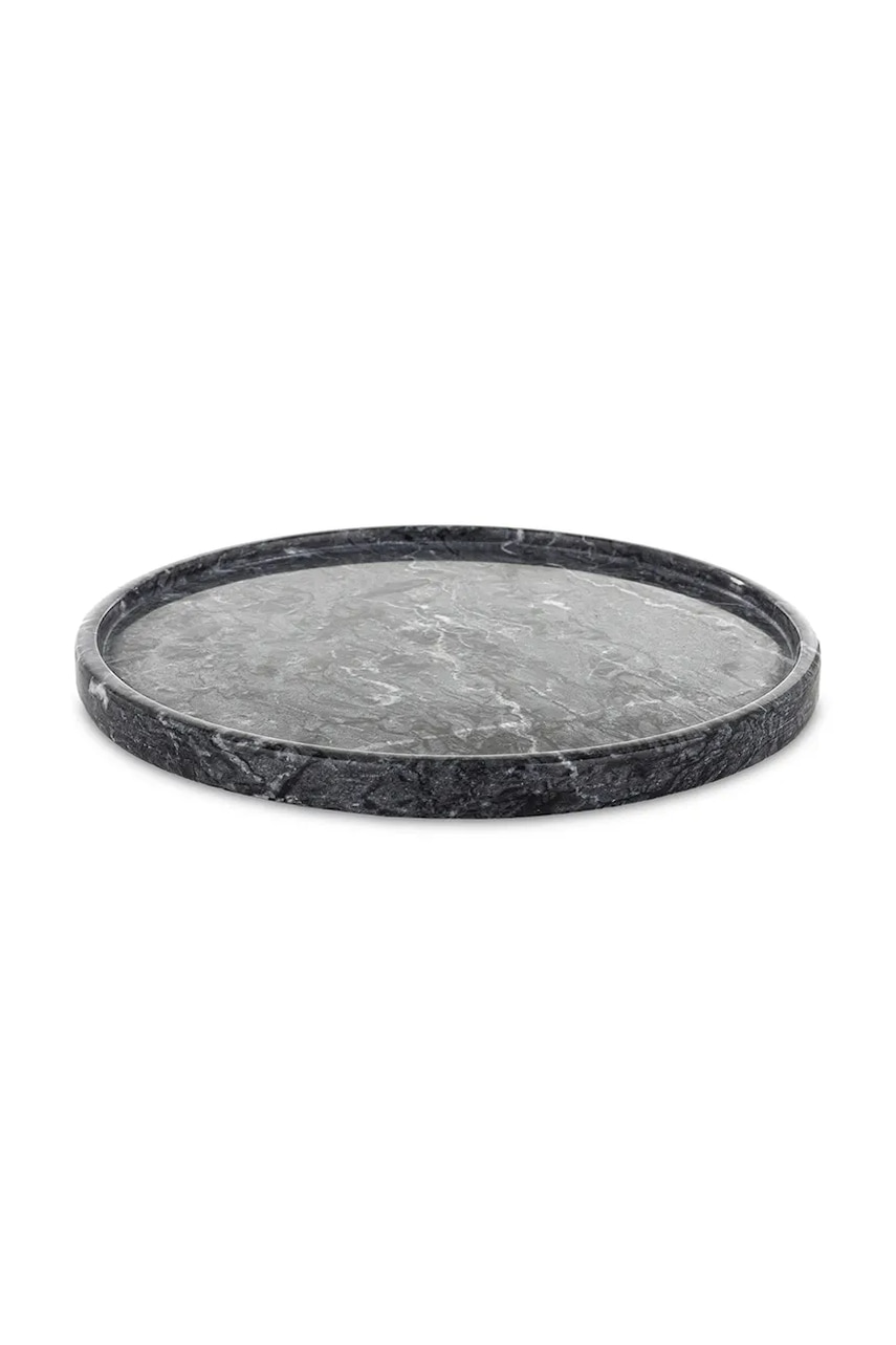 Levně Ozdobný tác 25 cm šedá barva