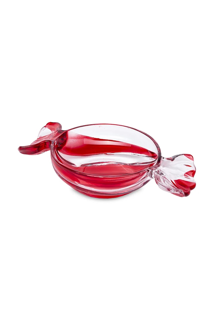 farfurie decorativă 5 x 25 x 15 cm culoarea roșu