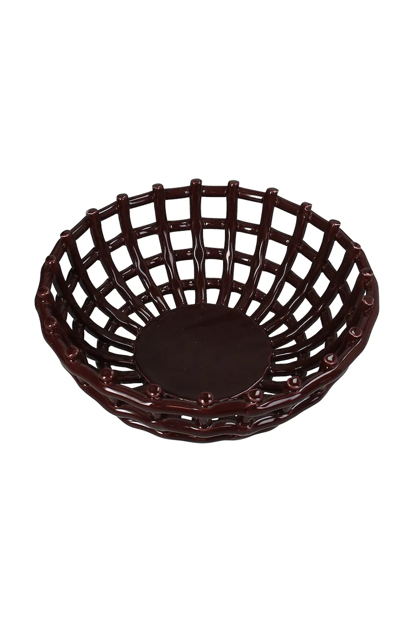 home & lifestyle bol decorativ 10 x 24 x 24 cm culoarea maro