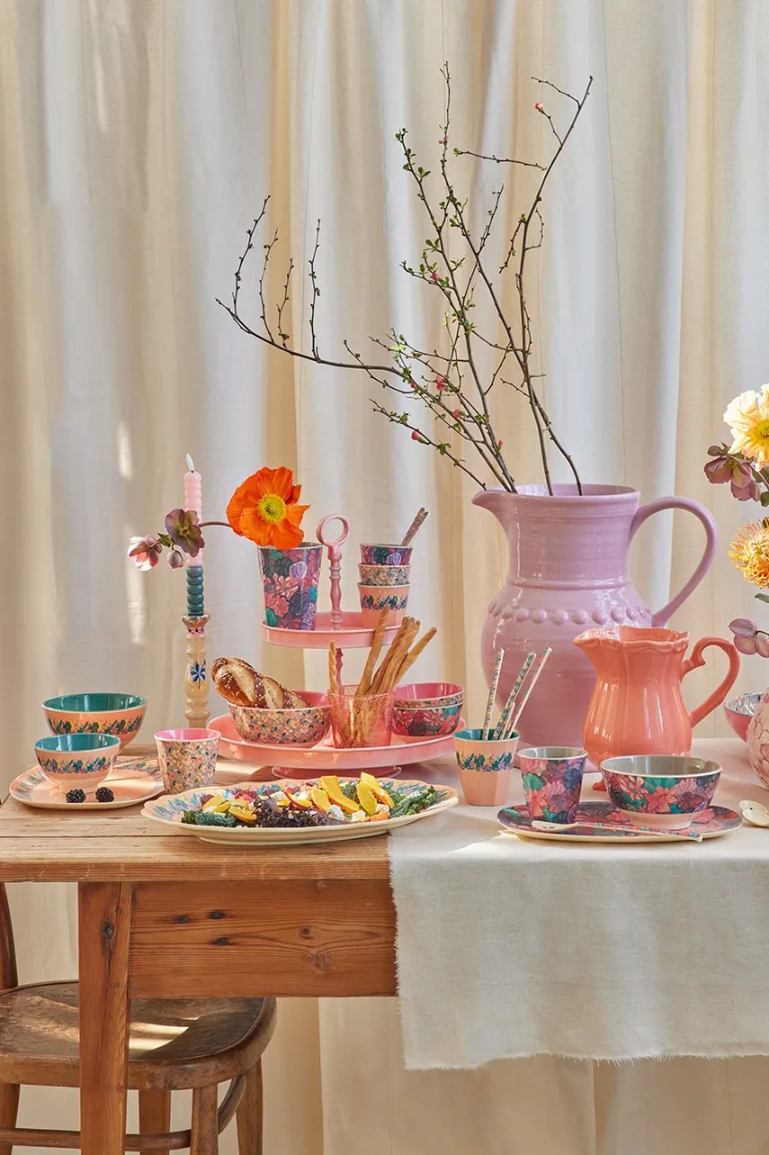 Βάση γλυκών Rice Étagere 37 cm χρώμα: ροζ φωτογραφία