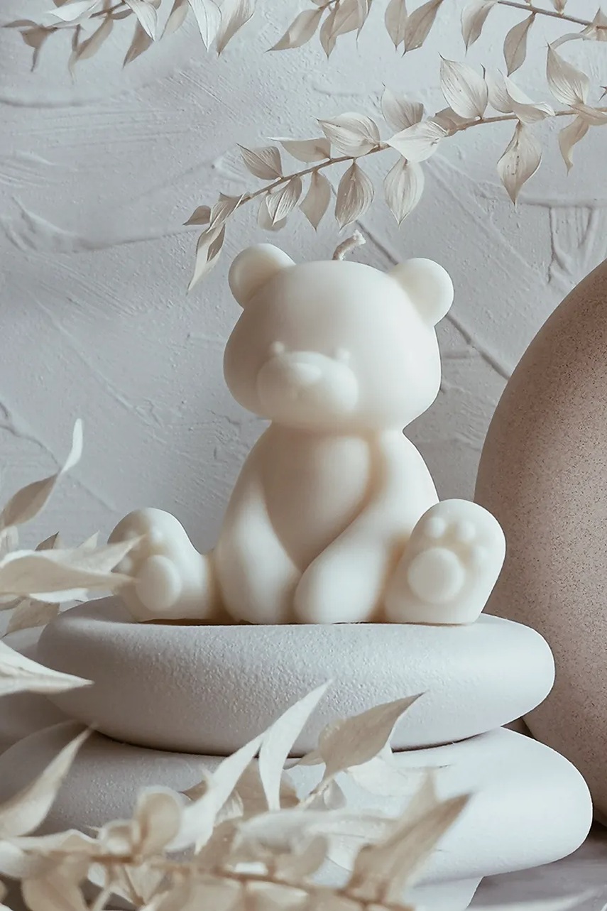 Διακοσμητικό κερί Temida Teddy 145 g χρώμα: μπεζ φωτογραφία