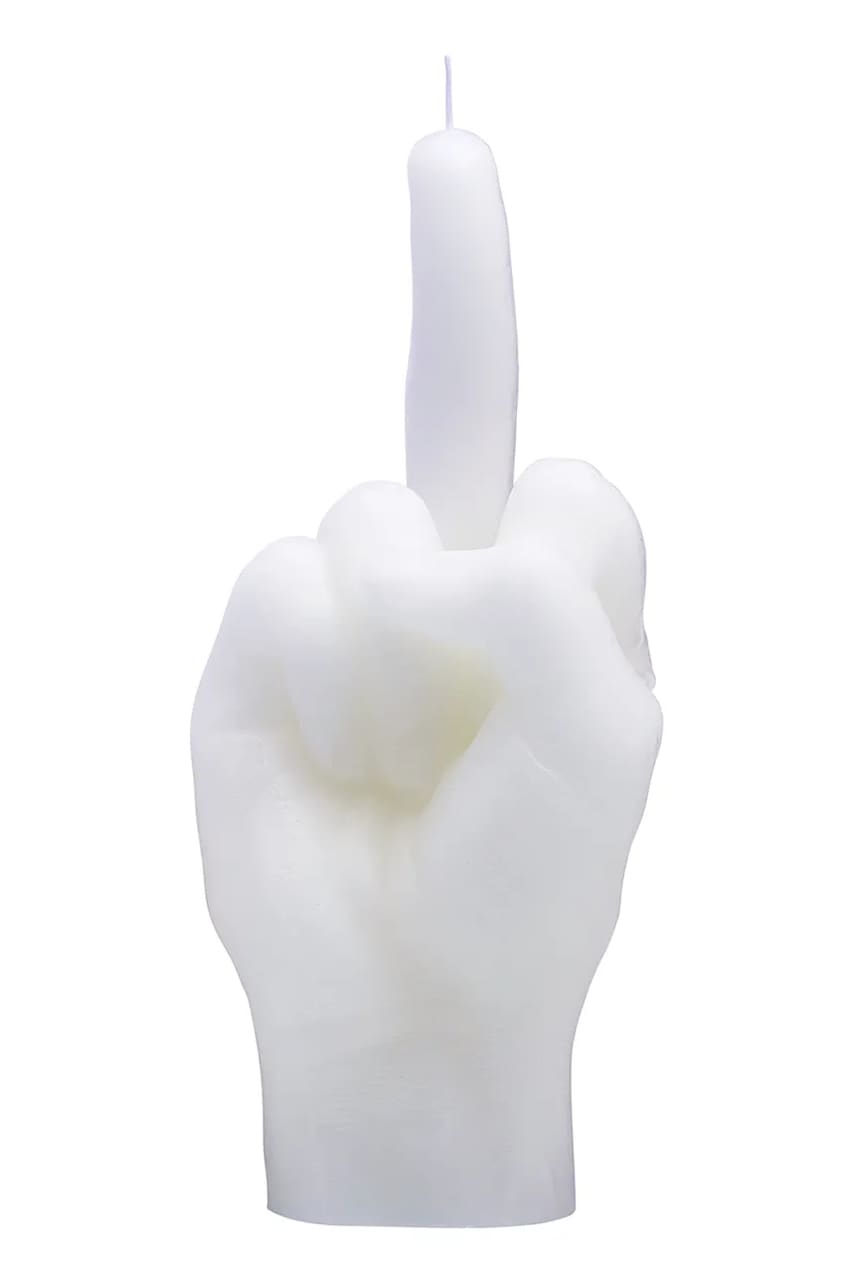 CandleHand lumânare decorativă F*ck you 380 g culoarea alb
