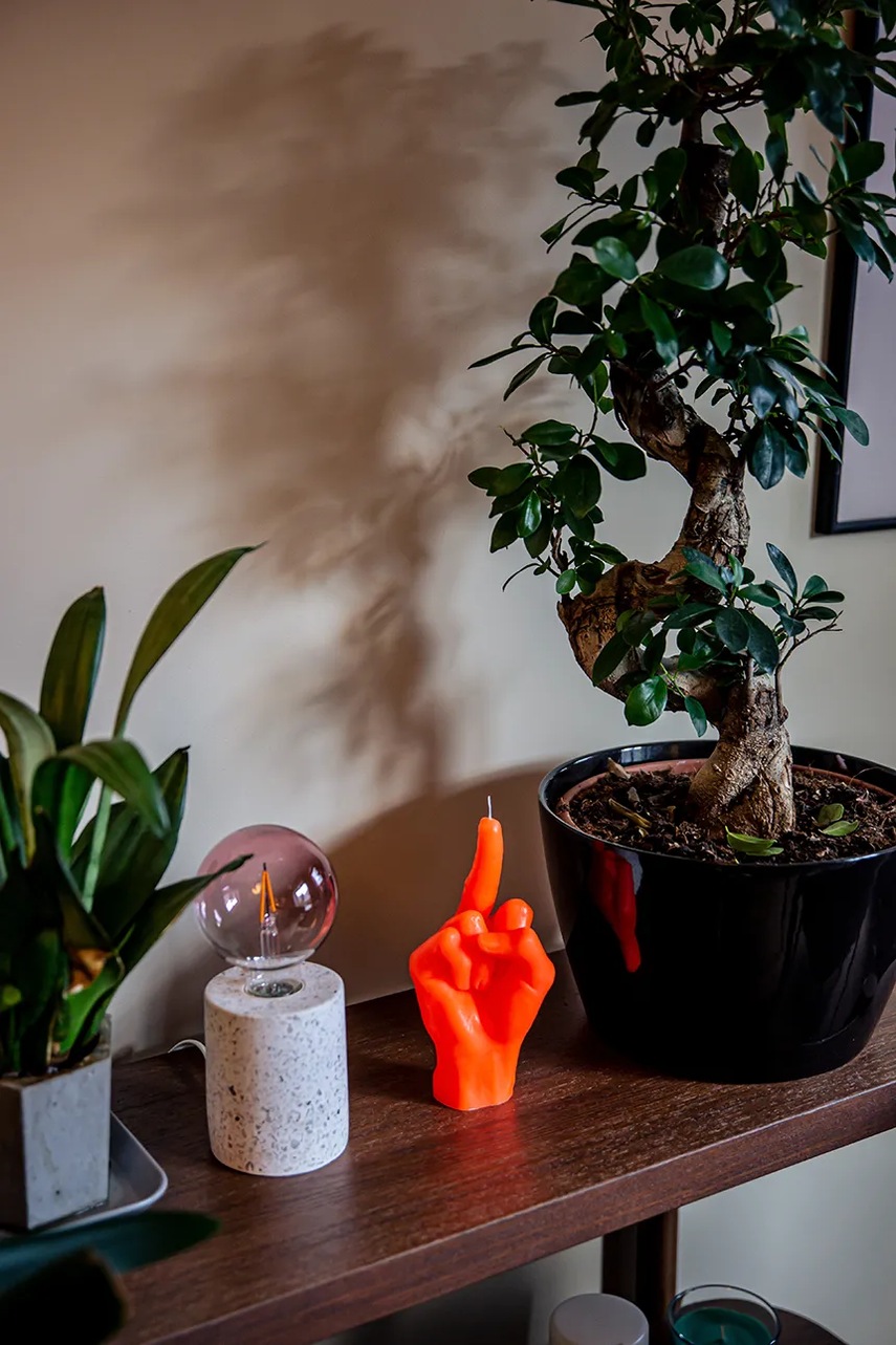 Διακοσμητικό κερί CandleHand F*ck you 380 g χρώμα: πορτοκαλί φωτογραφία