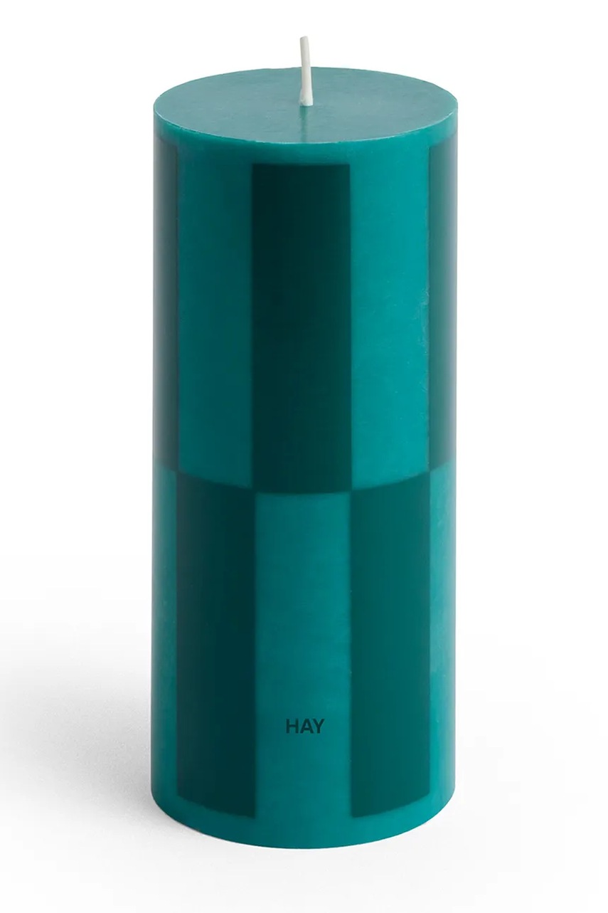 Levně Dekorativní svíčka HAY Column Candle 6,5 x 15 cm tyrkysová barva