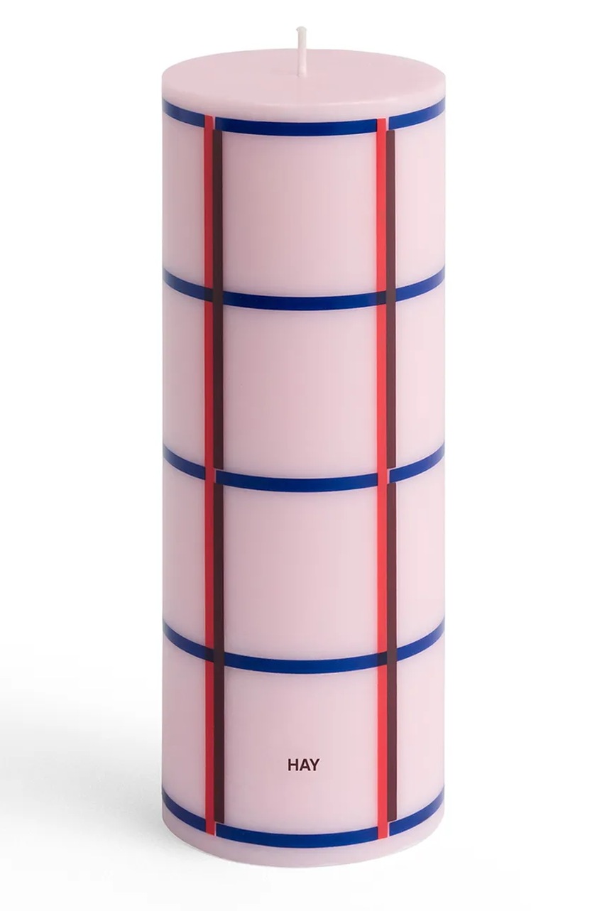 Levně Dekorativní svíčka HAY Column Candle 7 x 20 cm růžová barva