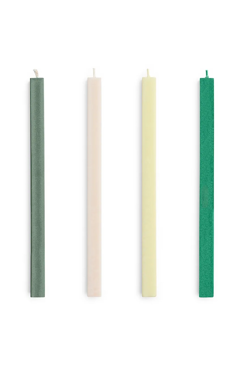 HAY set de lumânări Square Candle 2,2 x 24 cm 4-pack culoarea verde