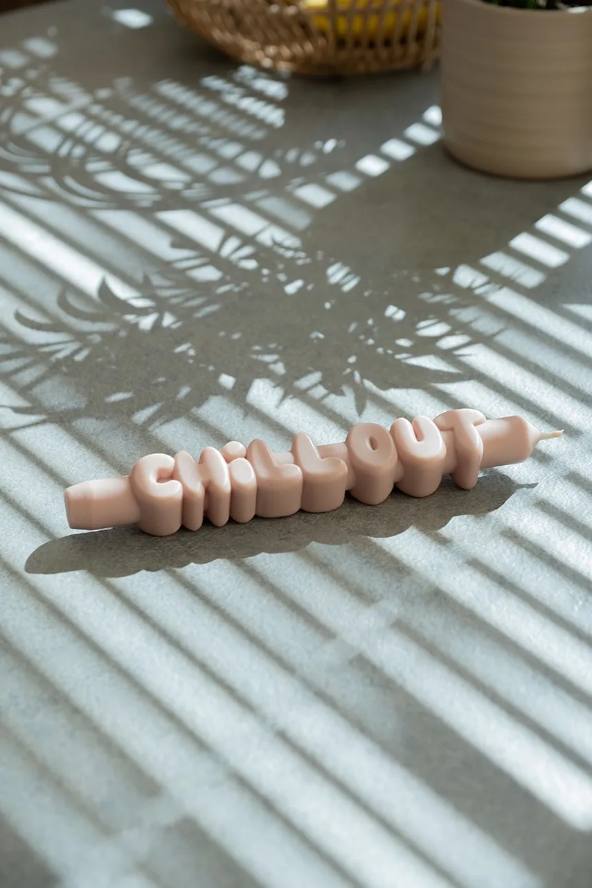 Διακοσμητικό κερί CandleHand Chill Out 23 cm χρώμα: πορτοκαλί φωτογραφία