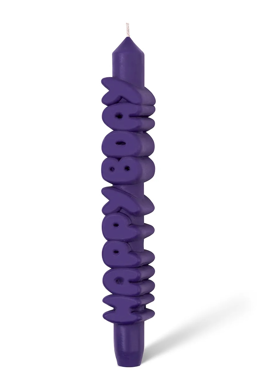 CandleHand lumânare decorativă Happy Birthday 23 cm culoarea violet