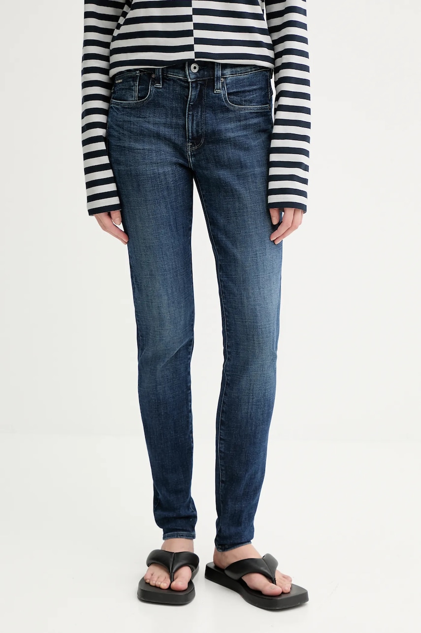 Renewed jeans creative upcycling culoarea bleumarin, Renewed INTU x Answear