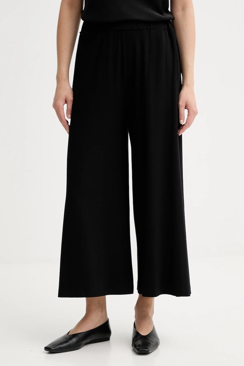 Levně Kalhoty Marc O'Polo dámské, černá barva, široké, high waist, 5000007214