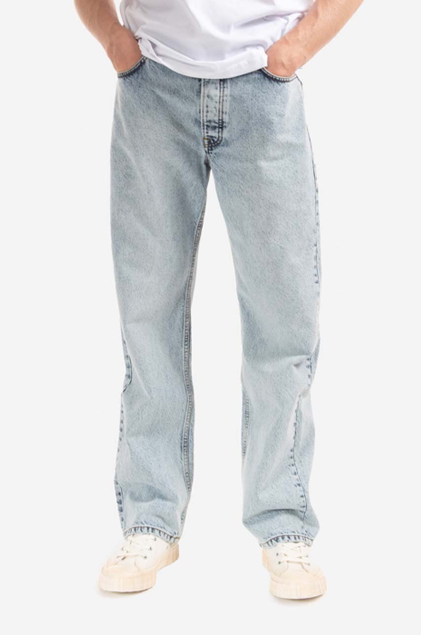 Levně Bavlněné džíny Wood Wood Al Rigid Denim Straight Fit Strainght 12225804-7051 OFF WHITE