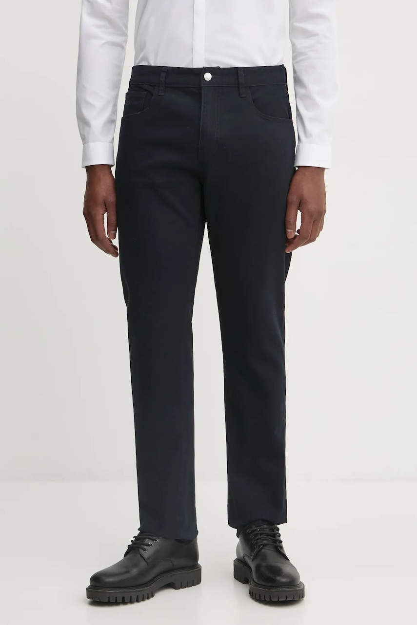 Armani Exchange jeansi barbati, culoarea albastru marin