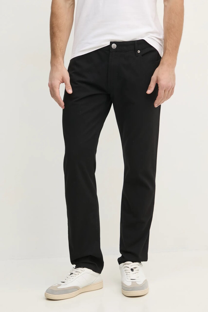 Emporio Armani jeansi barbati, culoarea negru, EM000121 AF14123