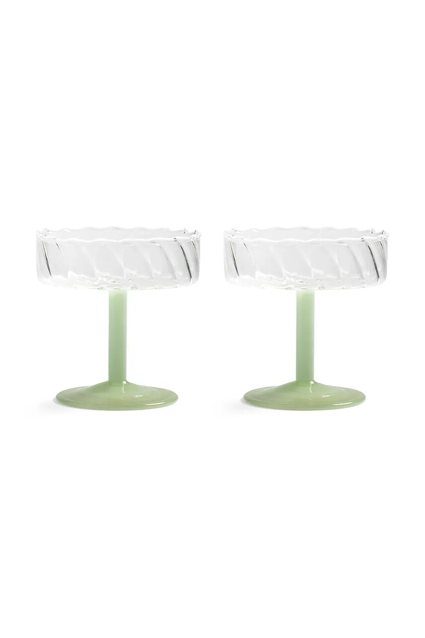 &k amsterdam pahar de șampanie 2-pack culoarea verde