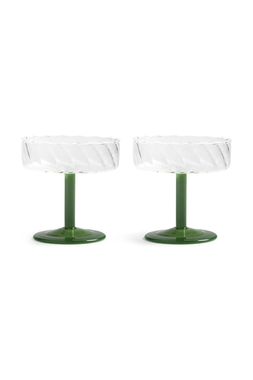 &k amsterdam pahar de șampanie 2-pack culoarea verde