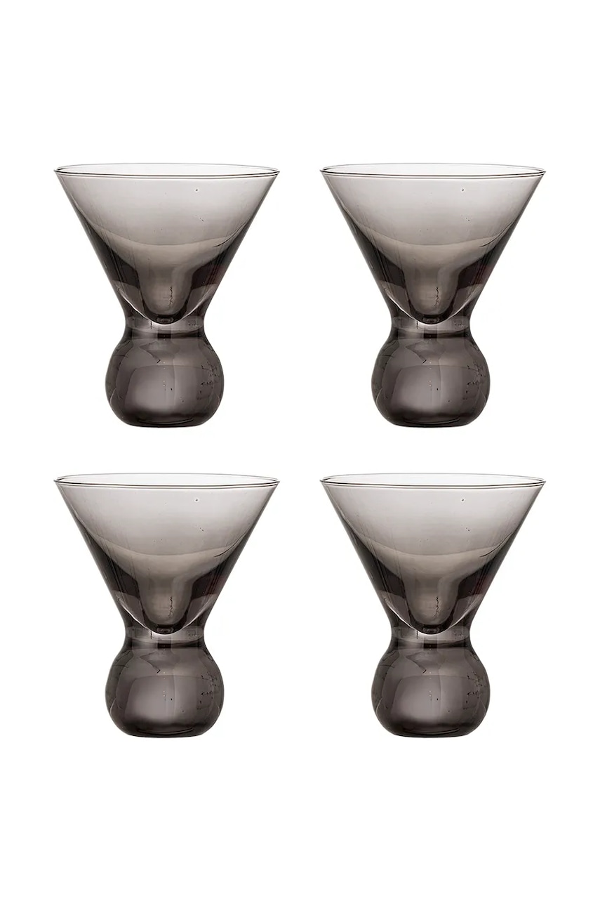 Bloomingville set de pahare cu cactuși Corliss 165 ml 4-pack culoarea gri