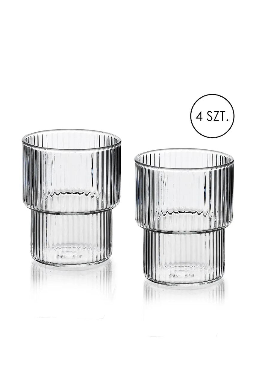 Levně Sada skleniček Affek Design Ella 320 ml 4-pack průhledná barva