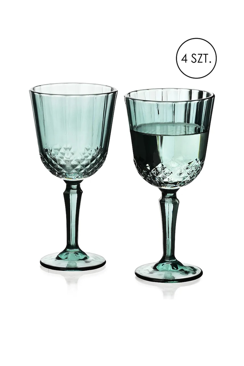 Affek Design set de pahare de vin ELla 300 ml 4-pack culoarea turcoaz