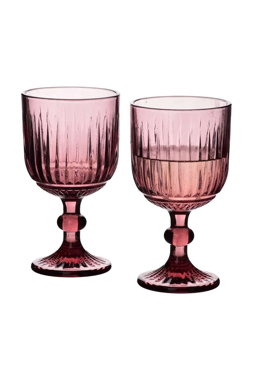 Levně Sada sklenic na víno home & lifestyle Elise 350 ml 4-pack růžová barva