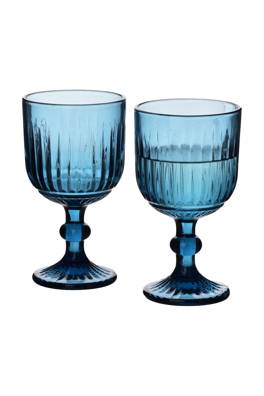 Levně Sada sklenic na víno home & lifestyle Elise 9 x 15,4 cm 4-pack modrá barva