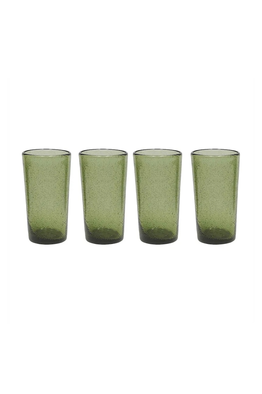OYOY un set de ochelari Kuki 330 ml 4-pack culoarea verde