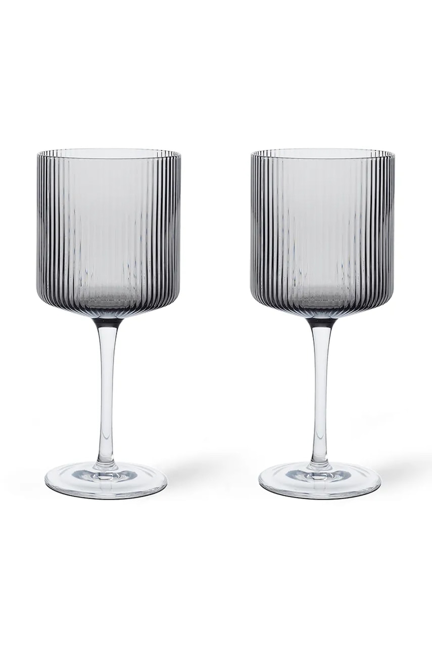 ferm LIVING set de pahare de vin 325 ml 2-pack culoarea negru
