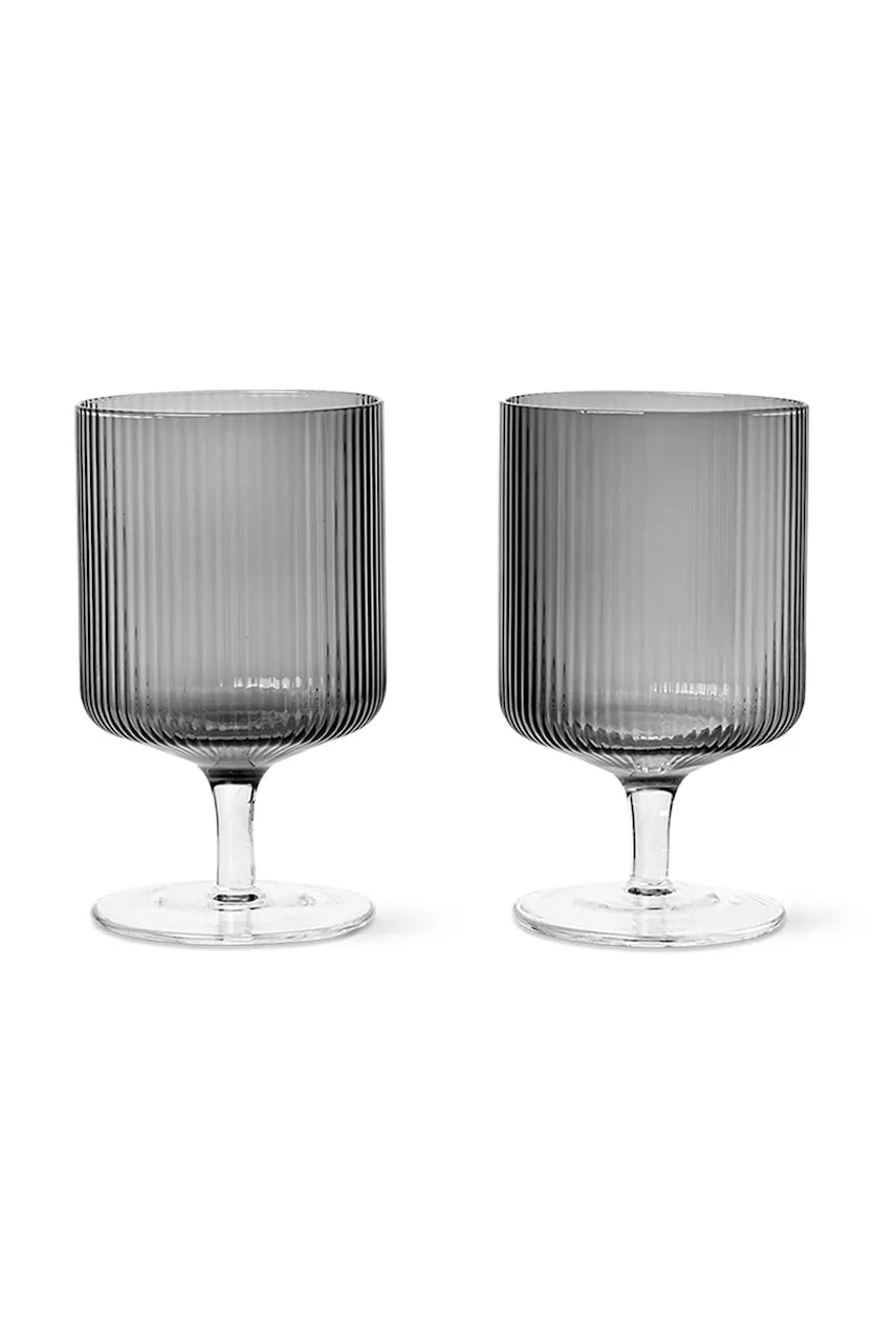 ferm LIVING set de pahare de vin Ripple 270 ml 2-pack culoarea negru ferm LIVING set de pahare de vin Ripple 270 ml 2-pack culoarea negru