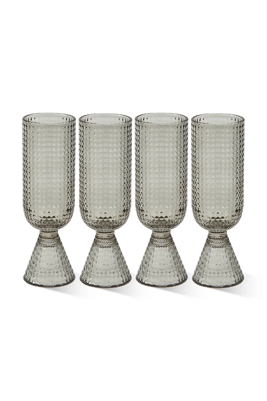 Pols Potten set de pahare de vin rooftop 390 ml 4-pack culoarea gri