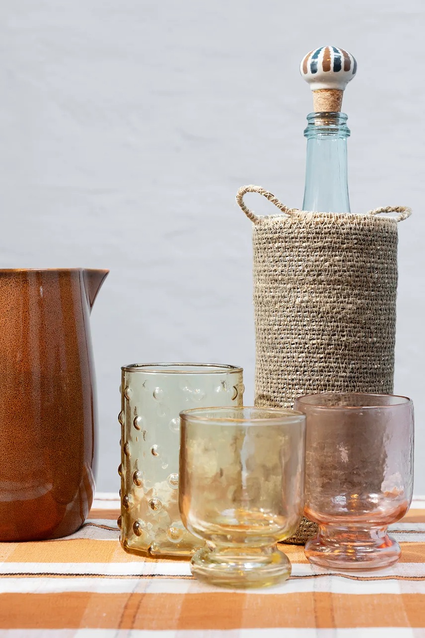 Madam Stoltz sklenice z barevného skla 8 x 12 cm