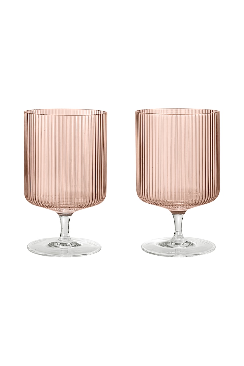 Ferm Living set čaša na stalku za vino od stakla Ripple