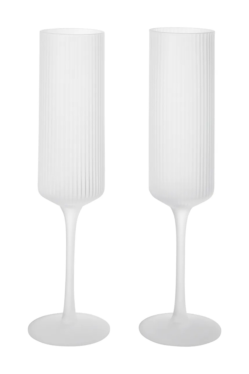 Ferm Living set čaša na stalku za šampanjac od stakla Ripple