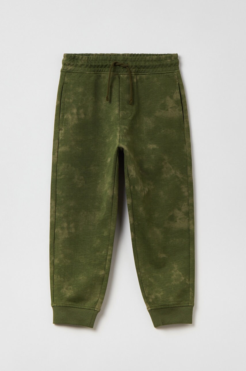 Ovs pantaloni de trening pentru copii culoarea verde, modelator