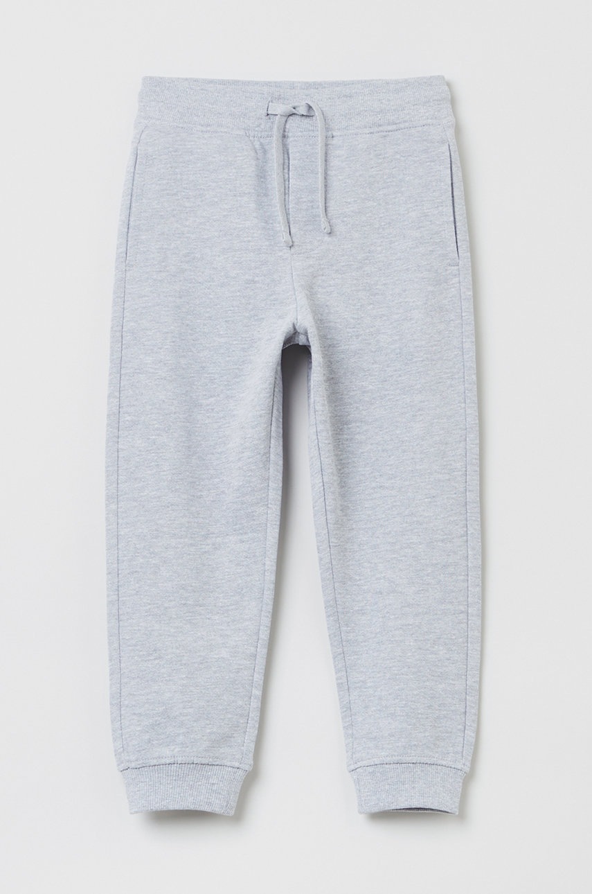 

Детски спортен панталон OVS в сиво с изчистен дизайн, Сив