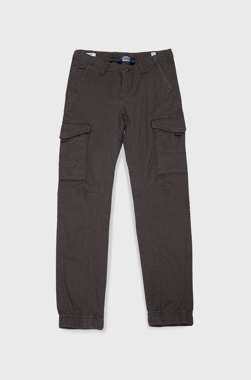 Jack & jones pantaloni copii culoarea gri, neted