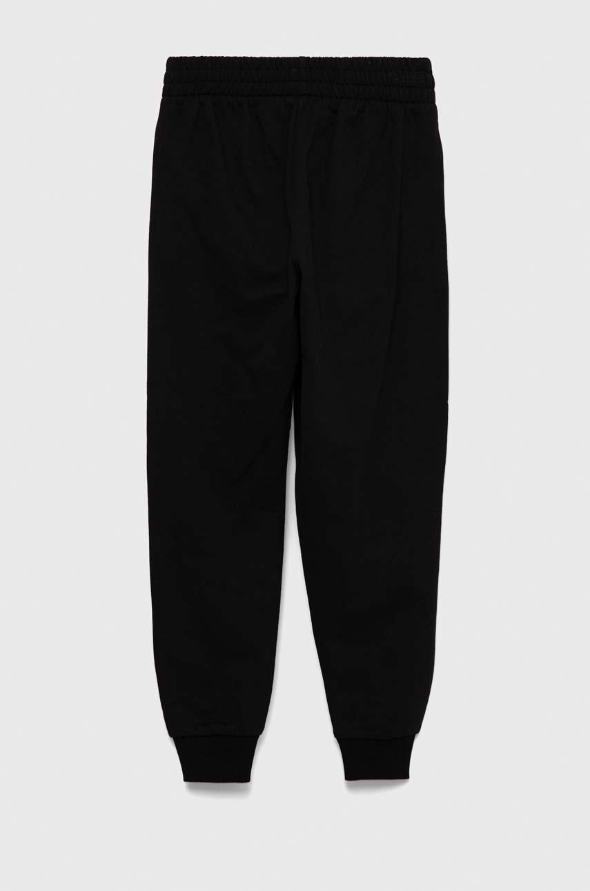 Дитячі бавовняні штани EA7 Emporio Armani колір чорний з принтом