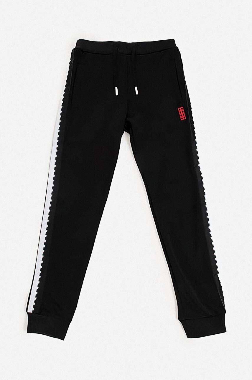 Lego pantaloni de trening pentru copii culoarea negru, cu imprimeu, Spodnie Lego Wear Sweatpants 11010402 568 Lego pantaloni de trening pentru copii culoarea negru, cu imprimeu, Spodnie Lego Wear Sweatpants 11010402 568