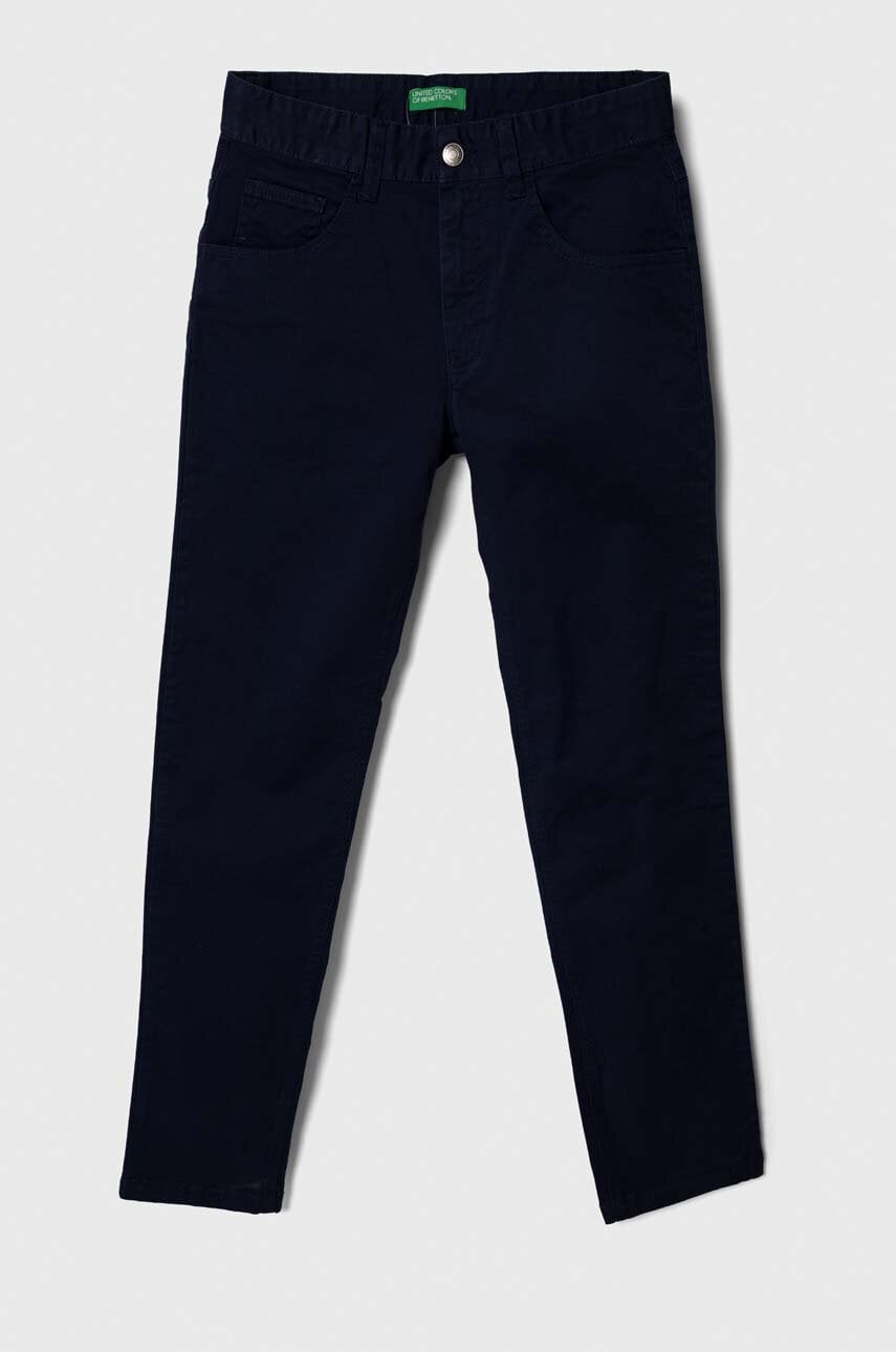 United Colors of Benetton pantaloni copii culoarea albastru marin, neted