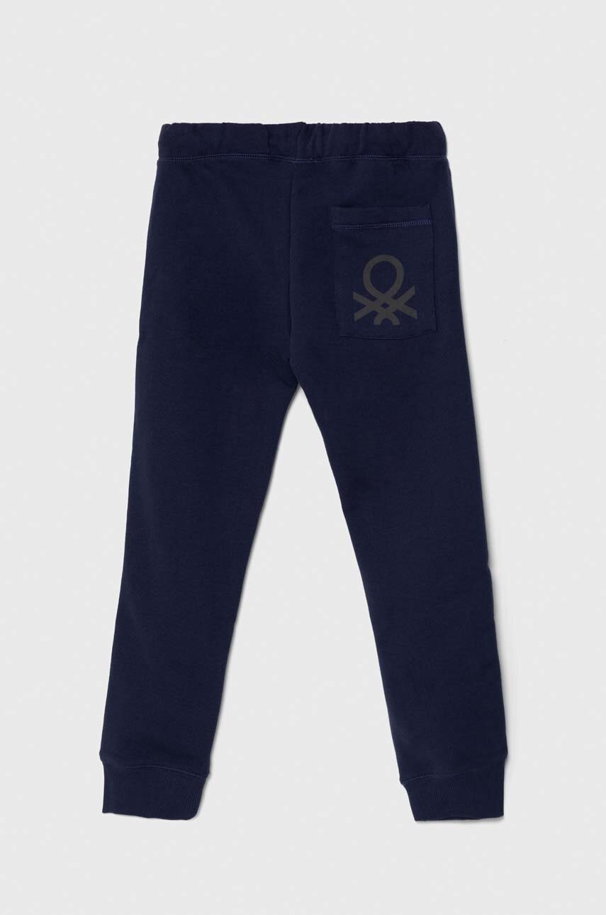 Детские хлопковые брюки United Colors of Benetton цвет синий однотонные 3J68CF058