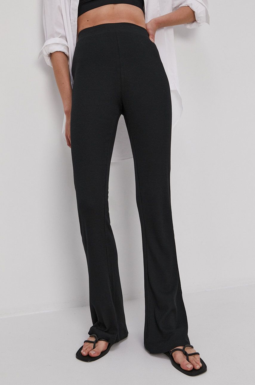 Noisy May Pantaloni femei, culoarea negru, evazata, high waist answear.ro imagine noua 2022