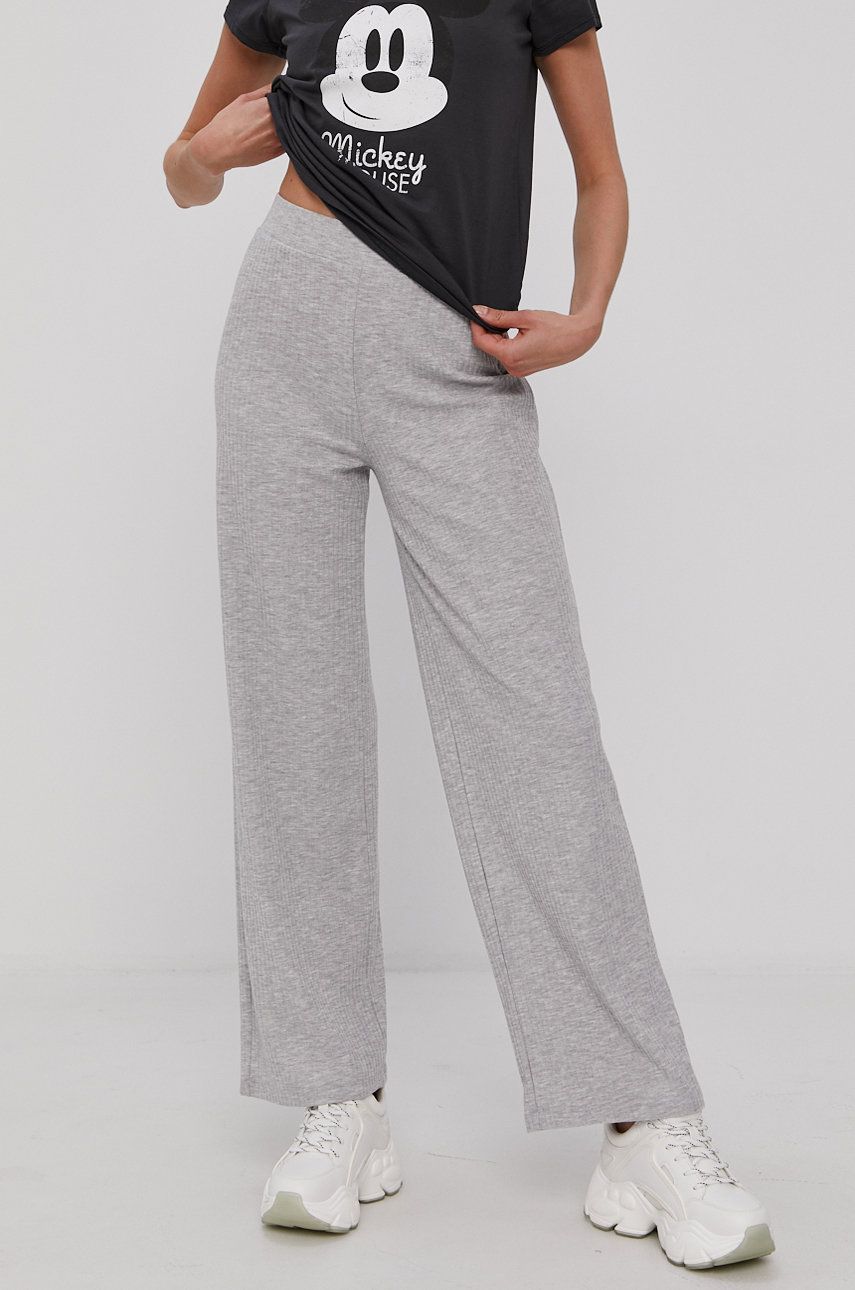 Only Pantaloni femei, culoarea gri, lat, high waist answear.ro imagine noua 2022