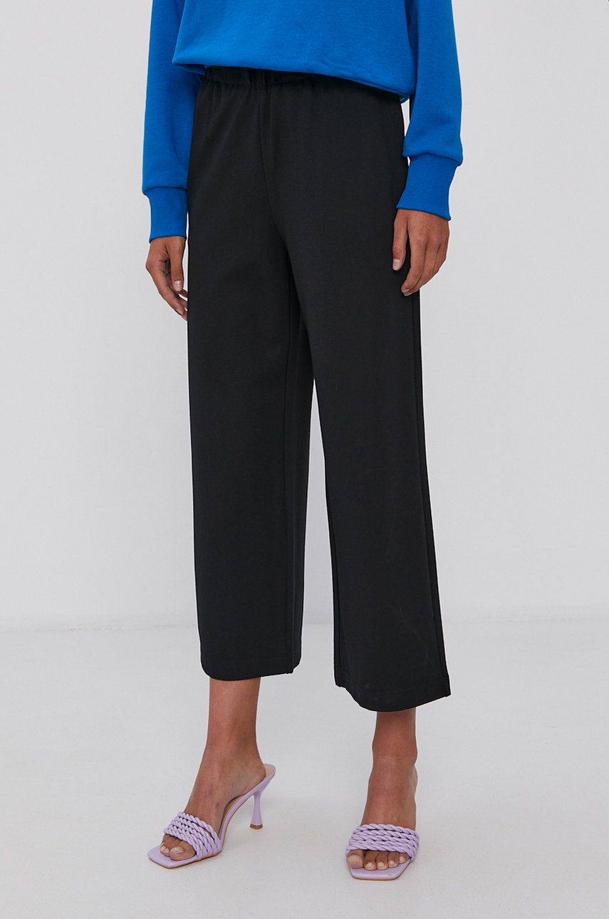 Only Pantaloni femei, culoarea negru, lat, high waist answear.ro imagine noua 2022