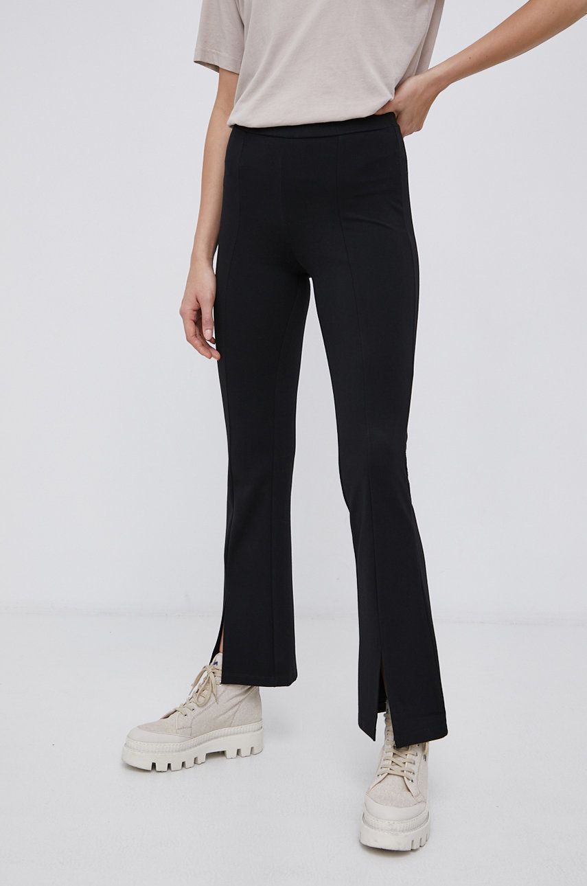 JDY Pantaloni femei, culoarea negru, evazata, high waist answear.ro imagine noua 2022