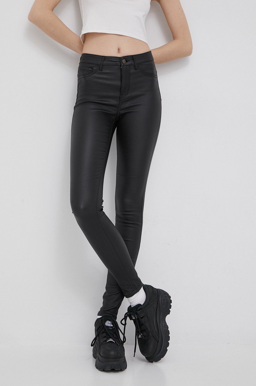 JDY pantaloni femei, culoarea negru, mulata, high waist answear.ro imagine 2022 13clothing.ro