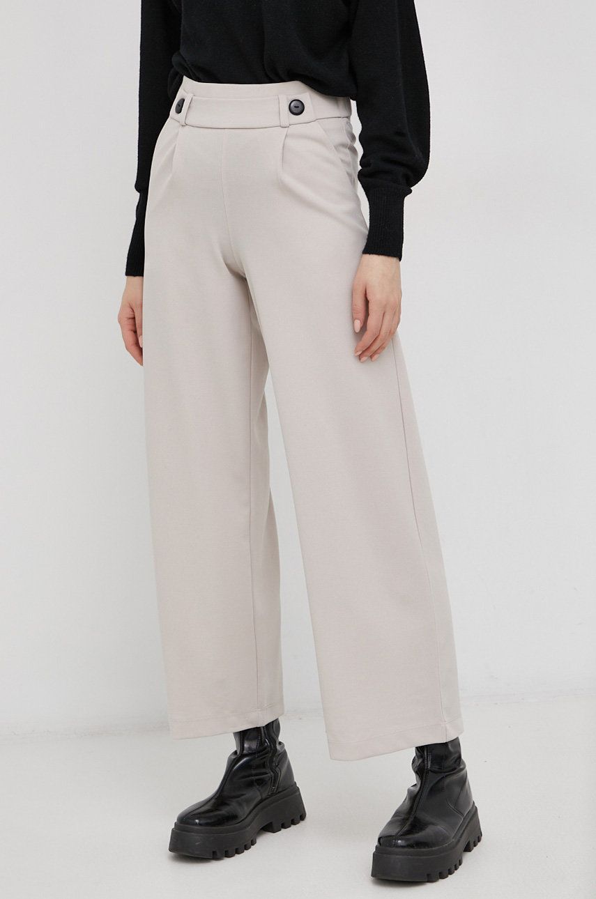 JDY Pantaloni femei, culoarea galben, lat, high waist imagine reduceri black friday 2021 answear.ro