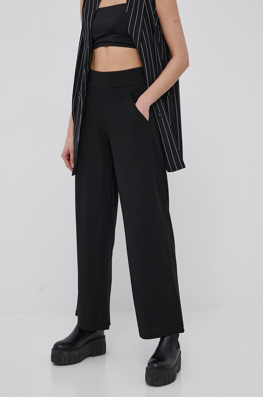 Jdy pantaloni femei, culoarea negru, fason culottes, high waist