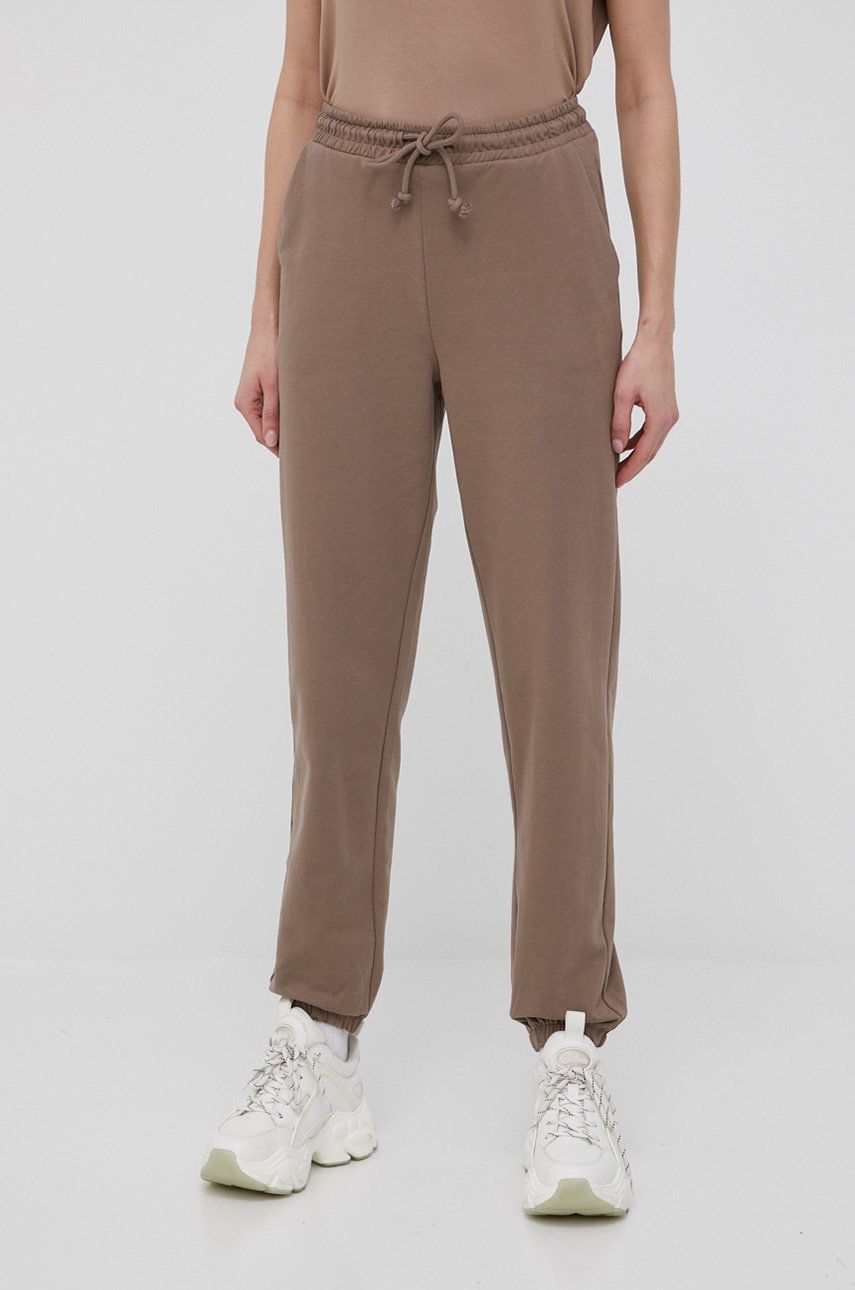 Vero Moda pantaloni femei, culoarea maro, neted answear imagine noua