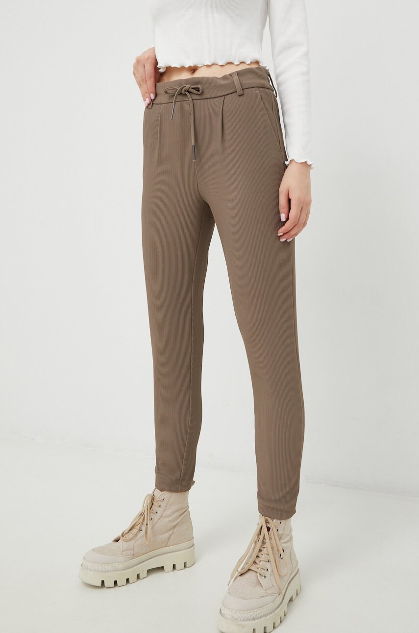 Only pantaloni femei, culoarea gri, mulata, high waist