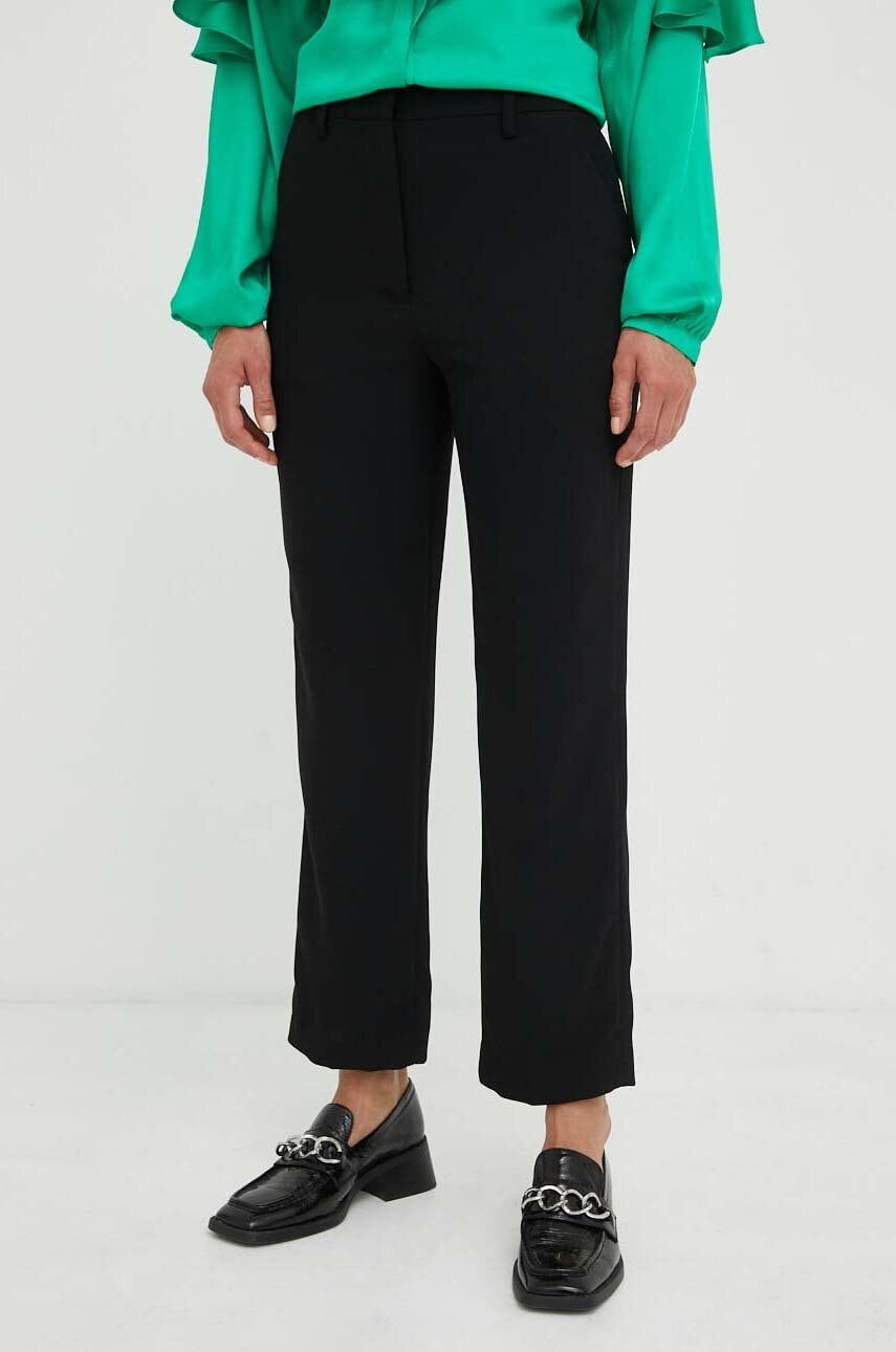 Day Birger Et Mikkelsen Pantaloni Femei, Culoarea Negru, Drept, High Waist