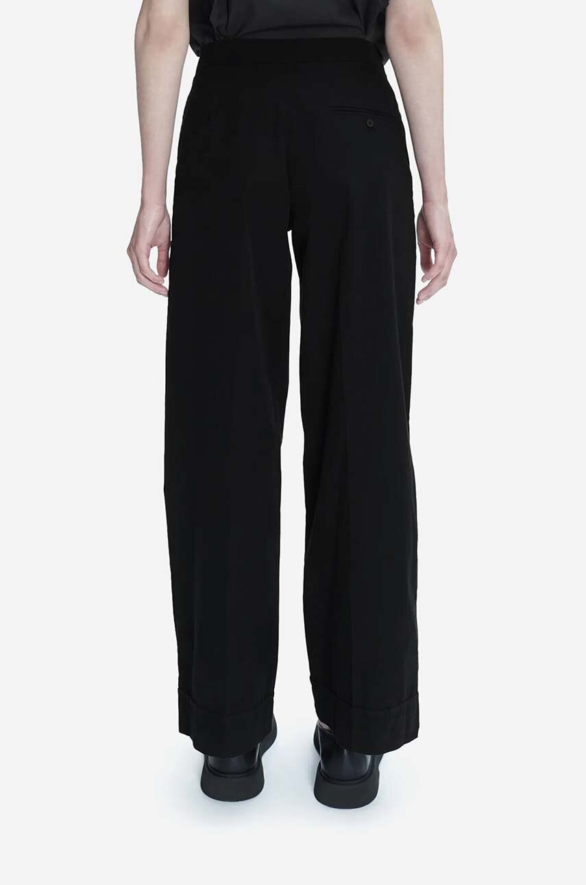 A.P.C. pantaloni de bumbac culoarea negru, drept, high waist COFAM.F08427-BLACK