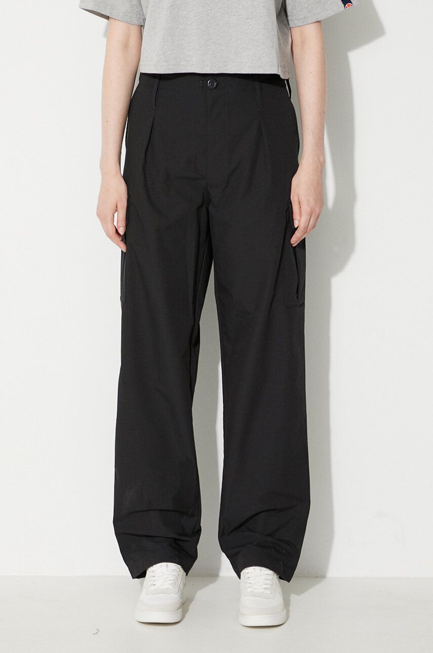 Kalhoty adidas Cargo Pant IA2456 dámské, černá barva, kapsáče, high waist